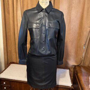 AllSaints Black Leather Dress
